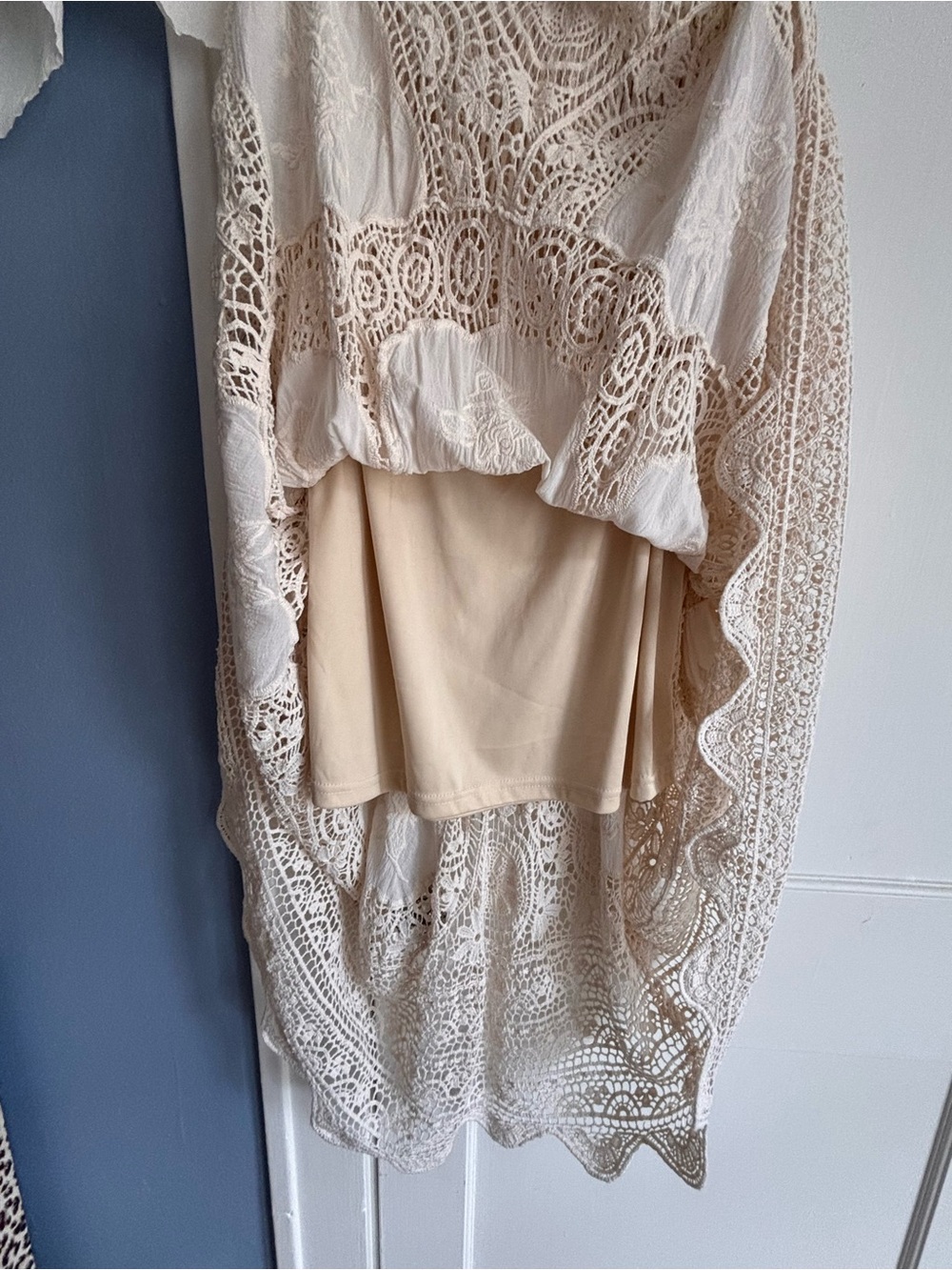Women's Cream Lace Maxi Skirt - Picture 6 of 7